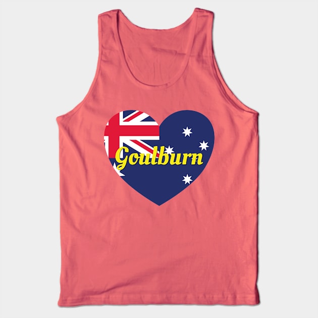 Goulburn NSW Australia Australian Flag Heart Tank Top by DPattonPD